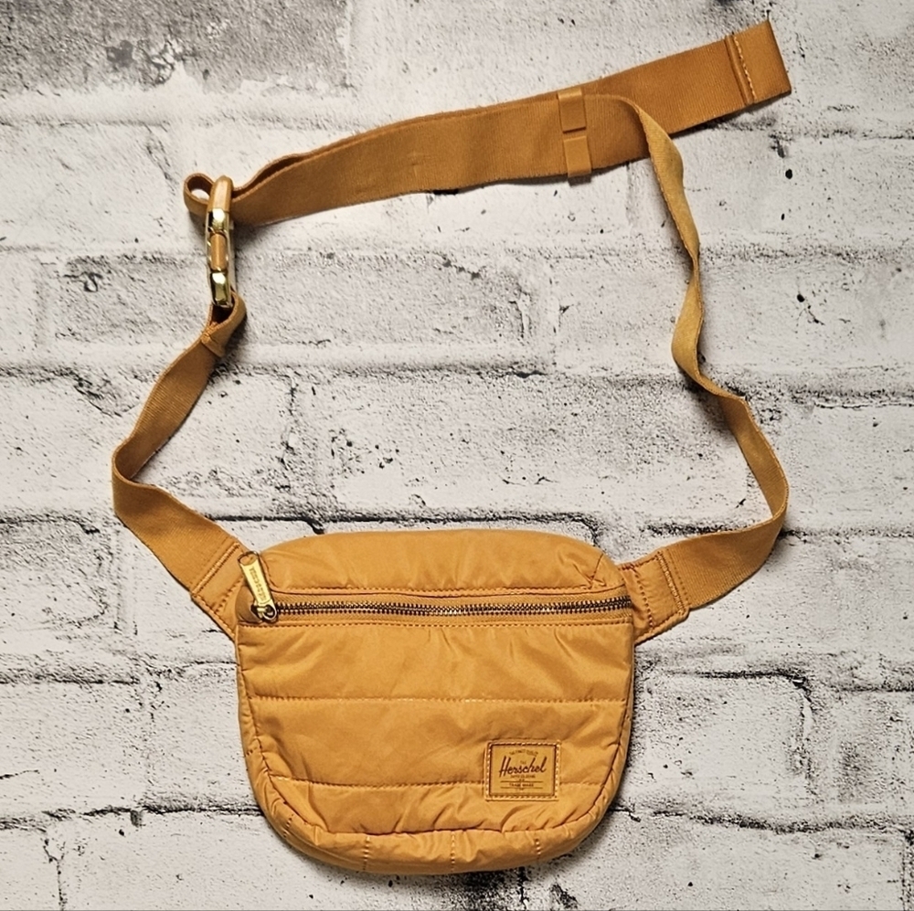 Herschel Yellow Quilted Belt Bag Fanny Pack Crossbody Nylon